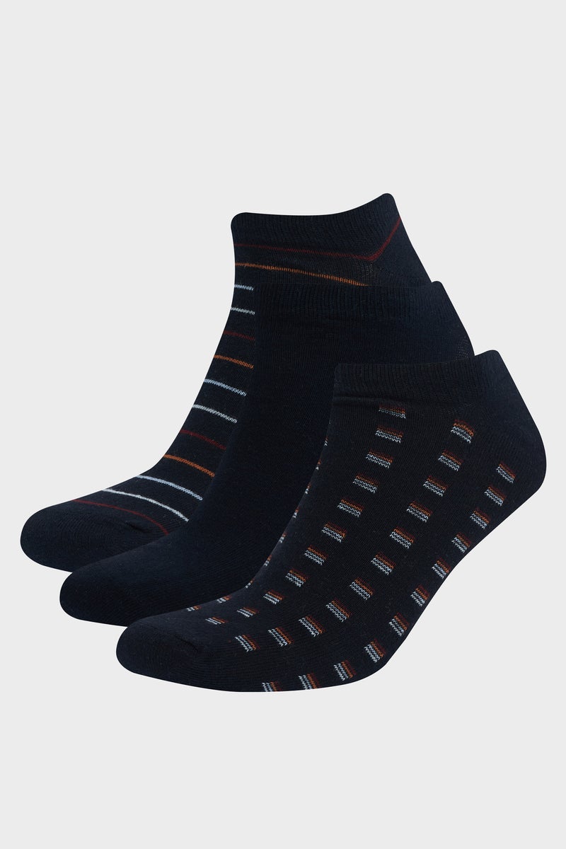 DeFacto Multicolour Man Man 3 Piece Cotton Ankle Socks Casual - Image 1